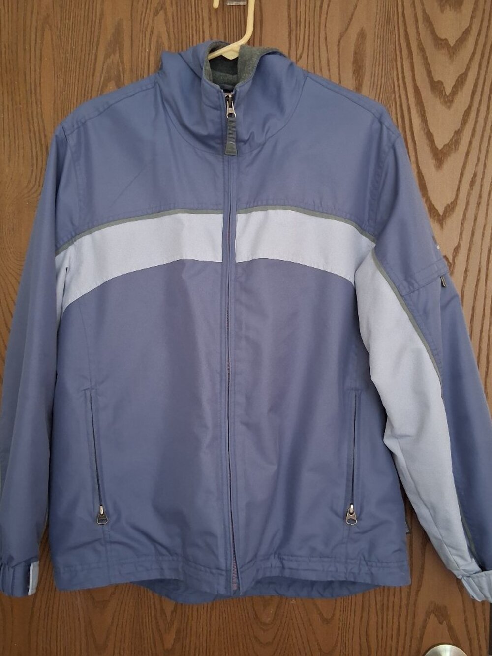 Pacific Trail Women's Blue Hooded Rain Windbreaker Jacket Medium Full Zip